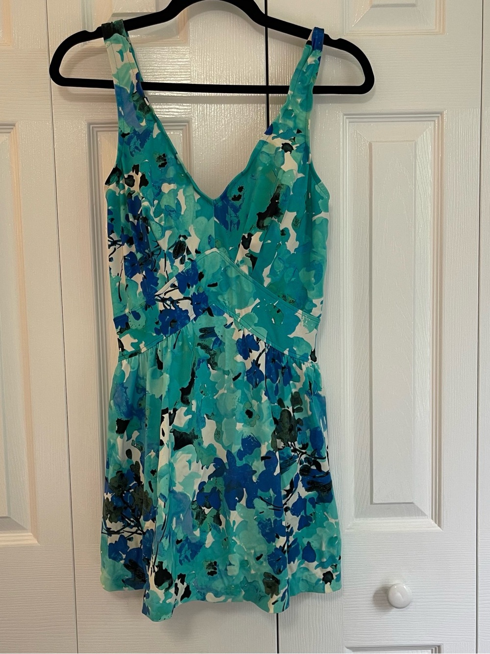 Maxine of Hollywood Teal, Blue and White Floral Mini Dress